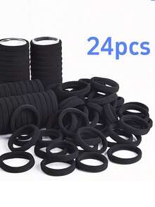 24pcs Solid Black Elastic Hair Ties - Durable, Retractable Hair Ties For Ponytails, Buns, And Braids | Non-Slip For Everyday Use, Perfect For Workouts And Parties, Suitable For All Hair Types. Minimalist Design And Smooth Texture Make This An Ideal Gift For Birthdays, Independence Day, Labor Day, Thanksgiving, Christmas, And 11 Other Major Holidays.,Gifts,Travel,Gifts For Women,Hair Stuff,Stocking Fillers,Stocking Stuffers For Women,Stocking Fillers Women,Christmas Gifts,Christmas Stocking Fillers,Gifts For Women,Stocking Stuffers For Adults,Stocking Fillers For Adult,Hair Stuff,Women's Accessories,Stocking Stuffer,Coming-Of-Age Hair Accessory,Christmas Hair Accessories,Gift Ideas For Women,Beauty Stocking Fillers