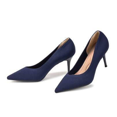 Frank Mully Damen Pumps mittlerer niedriger Absatz Fliegengewebter, bequemer Stoff HHG001