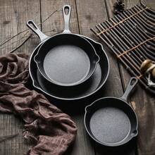 4-teiliges Schwerlast-Grill- & Bratpfannen Gusseisen mit Deckeln, erhöhte Ränder & Abflussöffnungen, gleichmäßige Wärme, spülmaschinenfest für Pfannkuchen/Braten/Burger - Schwarz - Übersicht 4
