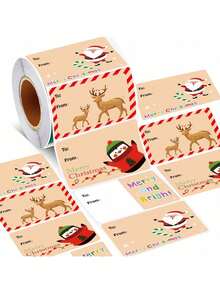 200pcs Christmas Gift Stickers, Self-Adhesive And Multi-Purpose Christmas Decoration Labels For Gift Wrapping, General Purpose Self-Adhesive Labels, Multi-Style, Christmas Decorations, Christmas, Christmas Crafts, Christmas Gifts, Multi-Purpose Holiday Decoration Labels, For Holiday Gift Wrapping, Daily General Purpose Self-Adhesive Labels - Multicolor - View 1