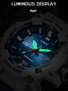 Reloj de cuarzo multifuncional de negocios para hombres LIGE, con pantalla dual, resistente al agua, luminoso y calendario de moda