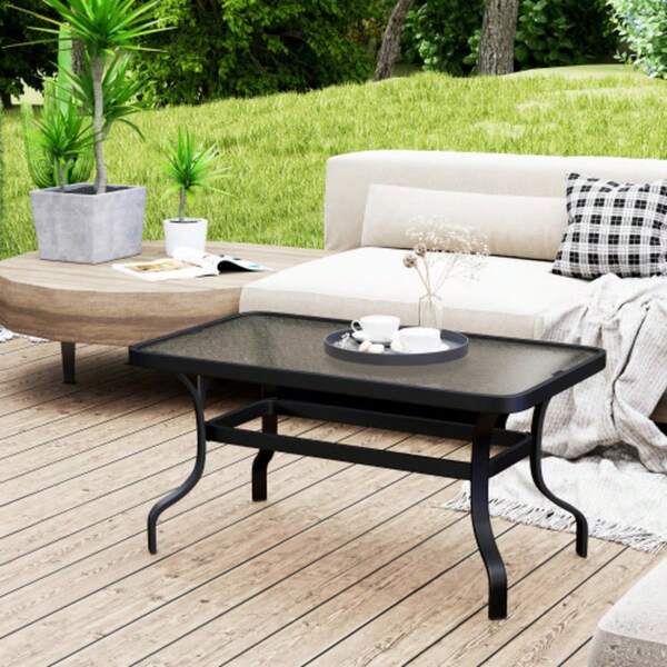 طاولة حديقة قابلة للطي Outsunny بقطر 60 * 71 سم، طاولة شرفة من الصلب مقاومة للطقس، طاولة جانبية دائرية مع مسند للقدم، طاولة طعام خارجية، طاولة للتخييم، طاولة للشرفة والحديقة والشرفة باللون الأسود.