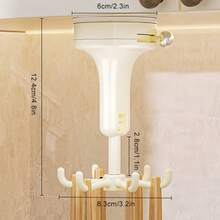 1个耐用厨房刀具挂钩，自粘塑料旋转壁挂式，带6个挂钩，适用于家庭厨房、浴室和办公室配件、卫生间配件、毛巾悬挂、多功能挂钩 - 彩色 - 查看 4