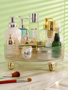 360 Degree Rotating Cosmetic Storage Box, Lotion Display Box, Large Capacity Round Tray, Makeup And Perfume Storage Box, Rotating Spice Rack,Suitable For Countertop, Bedroom, Bathroom And Kitchen,Gifts For Women,Christmas Gifts,Gift Ideas For Women - Multicolor - View 3