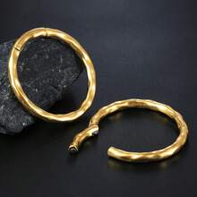 1只5毫米4克不锈钢圆形耳环，时尚纹理耳塞耳廓扩张器身体穿刺饰品 - 1528 - 查看 15