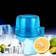 Trituradora de hielo manual de doble cuchilla, máquina para raspar hielo, mini máquina para hacer batidos, máquina de hielo manual para hacer uno mismo - azul real - Ver 3