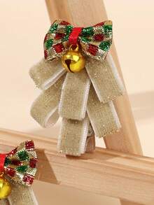 2 Peças Presilhas de Cabelo em Formato de Árvore de Natal para Meninas, Laço Cintilante com Sino, Presente de Natal Alegre, Presilhas Fofas e Doces, Grampos de Cabelo de Veludo Verde, Acessórios de Cabelo para Adolescentes - Castanho - Visão 6