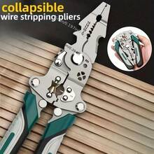 Multifunctional Wire Stripping Pliers, Foldable Design, Suitable For Electrical, Water Pipe, Crimping, Cutting And Twisting, Durable Metal Tools, Versatile - 1pc - View 4