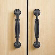 4pcs Antique Metal Cabinet Handles, Black Solid Cupboard Pulls, Kitchen Drawer Knobs For Furniture Hardware Application - Multicolor - View 4