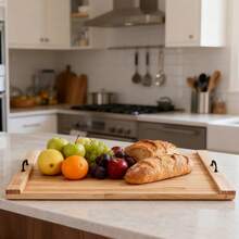 Noodle Board Stove Cover 30" X 22" Pine Panel Wood Cutting Board Stover Top Cover With Handles, Suitable For Electric Stove, Gas Burners, Sink Cover, RV - Pine Wood - View 8