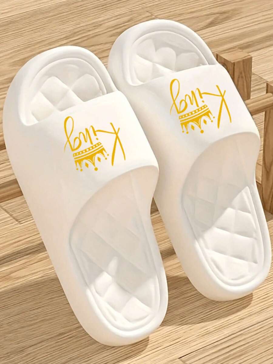 1 双男女通用套脚拖鞋，户外运动拖鞋，耐穿透气，柔软有弹性，清凉沙滩凉鞋，情侣款，适合夏季度假（建议购买大一码以获得更舒适的穿着体验） - 白色 - 查看 1