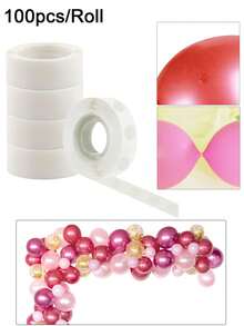 1/2/3 Rolls Of Clear Balloon Adhesive Dots,With 100 Transparent Adhesive Dots Per Roll,Double-Sided Balloon Stickers,Tape,No Trace,Non Marking And Removable Adhesive Ultra-Thin Round Stickers - Multicolor - View 1