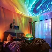 Máy chiếu cực quang đa năng Northern Lights - Đèn sao dùng nguồn USB với 7 mẫu màu, điều khiển từ xa và dây điện, thiết kế để bàn với giá đỡ có thể tháo rời, điều khiển từ xa, nhựa màu đen không có pin - Q6 đen - Xem 1