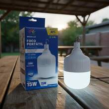 Foco Led Recargable 15w Luz Blanca Emergencia Portatil - LUZ BLANCA - Ver 1