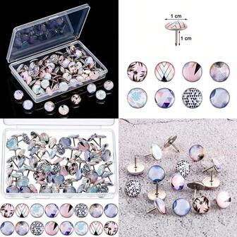 80 Pieces 0.4 Inch Creative Fashion Steel Push Pin For Photos Wall Maps Bulletin Board Or Cork Boards Color C Nordic Style