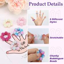 Bộ 5/10 chiếc nhẫn massage ngón tay, giúp giảm lo âu và căng thẳng - Phiên bản dành cho người lớn với các vòng hạt cảm giác, đồ chơi giảm căng thẳng bằng chất liệu đàn hồi giúp giảm tật cắn móng tay và gãi da, dụng cụ massage ngón tay thư giãn, giúp tập trung khi làm việc văn phòng. - Trộn màu - Xem 4