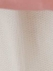 Vestito da damigella d'onore per bambine con collo rotondo, schiena in rete con fiocco, motivo floreale carino, adatto per feste di 1° compleanno, matrimoni, uscite, non include fascia per capelli