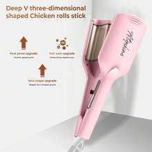 ATOPSKINS Modelador e Ondulador de Cabelo - Ondas Grandes, Alta Temperatura, Uso Molhado e Seco | Adequado para Todos os Tipos de Cabelo, Voltagem Dual para Uso Global | Perfeito para Penteados de Halloween e Natal, Ótimo Presente de Cabelo (Rosa)