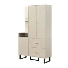Kompaktgarderoben, Flurgarderobe, Dielenschrank Wandschrank Regal Diele & Flur Kleiderschrank mit gepolsterten Paneelen Schuhschrank, (BxHxT): 110x186x38 cm