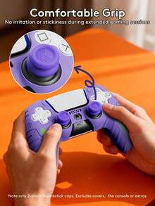 2个硅胶摇杆帽，兼容PlayStation4/PlayStation5/Switch Pro手柄，游戏配件 - 摇杆帽，PlayStation5手柄摇杆帽，提升FPS游戏体验，PlayStation4/PlayStation5手柄高性能摇杆帽，蜘蛛图案，紫色图案