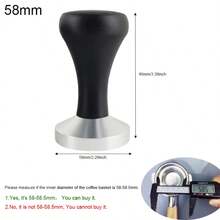 51/58mm 咖啡压粉器，带木柄，平底压粉器，适用于 51/58mm 咖啡手柄