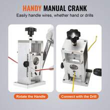 Pelacables manual, pelacables de cobre de 0,06'' a 1,5'' con manivela o taladro, referencia de profundidad de pelado visible, pelador de cables portátil con marco de aluminio para reciclaje de chatarra de cobre - 0,06'' a 1,5'' - Ver 6