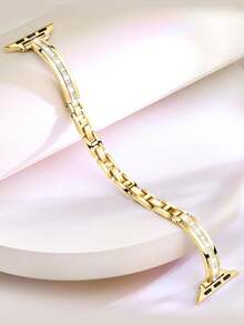 纤细简约女士金色链条表带，可调节耐用金属正式款 表带，兼容 38/40/41/42/44/45/46/49 毫米，兼容 Series Ultra/SE/11/10/9/8/7/6/5/4/3/2/1