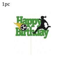 1Pc Paper Soccer Cake Topper Inserts Soccer Team Happy Birthday Cake Decorations Baking Party Cake Decoration Supplies,Christmas