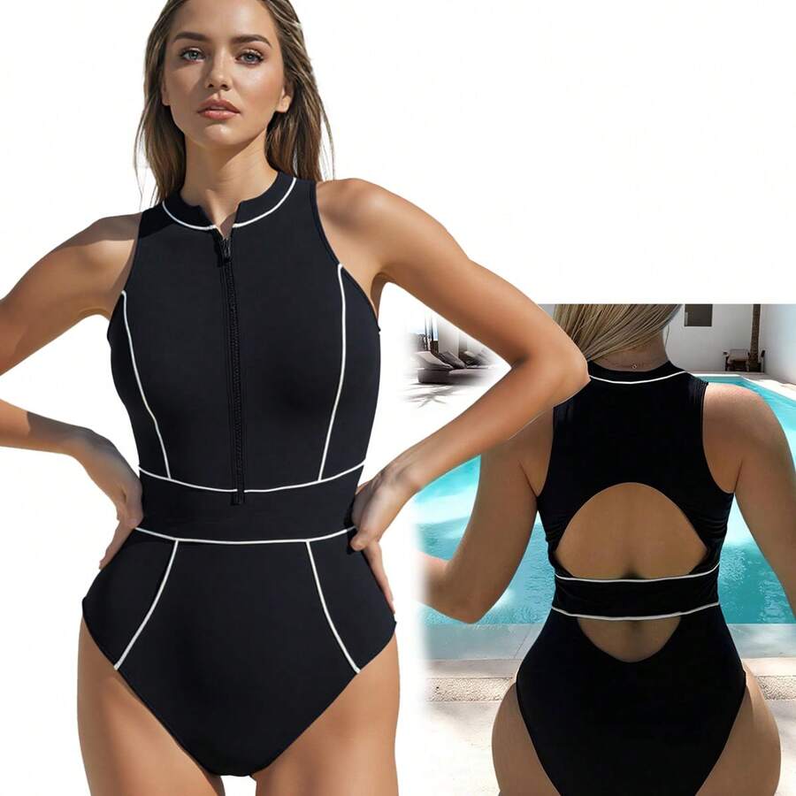 Women Swimming & Diving Suit - Black - View 1