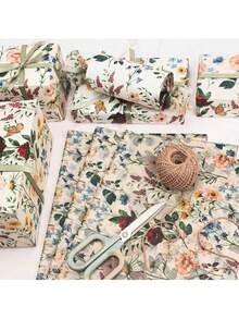 1张/10张/20张/50张野花图案薄纸，尺寸50*35厘米（19.7英寸*13.78英寸），适合DIY手工制作，红色罂粟花印花艺术装饰薄纸，非常适合派对礼物包装、生日礼物包装、花束包装、鞋子和衣服包装、礼品袋填充物，以及各种场合的装饰，如情人节、教师节、感恩节、母亲节、婚礼和生日礼物。 - 彩色 - 查看 8