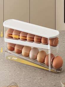 Khay đựng trứng xếp chồng nhiều mảnh, giá đựng trứng lăn cho tủ lạnh, hộp đựng đồ trên cửa tủ lạnh nhà bếp - Nhiều màu - Xem 2