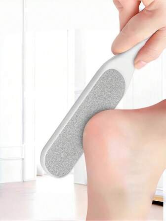 QKC 1支专业双面磨脚器，去茧器 - 符合人体工学的手柄，细砂面，持久去除足部死皮，适合居家修脚和修手护理