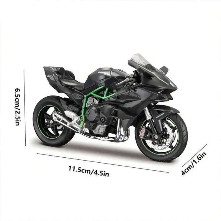 2辆川崎H2R摩托车模型，合金压铸摩托车玩具，1:18比例可动摩托车收藏品，摩托车装饰，生日/节日/返校礼物 - 彩色 - 查看 9
