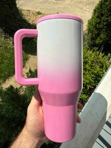 HYDRO-Jug Tumbler Water Bottle, Leak-Proof Travel Mug, Suitable For Coffee, Cold Drinks And Daily Use - 白粉漸變 - 查看 2