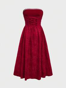 Elegant Romantic Backless Long Dress, Suitable For Party, Valentine's Day, Christmas - Red - View 8