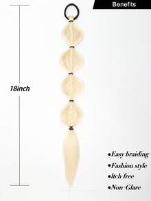 Synthetic Braided Ponytails Hair Extensions For Kids With Elastic Hair Band Hairpieces Natural Black/ Brown Fake Hair1pcs