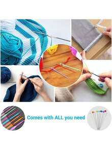 Crochet Hook Set, Includes Ergonomic Metal Hooks, Stitch Markers, Storage Bag, Multicolor, Suitable For All Seasons DIY Knitting Crafting Tools, Great For Beginners - Multicolor - View 8