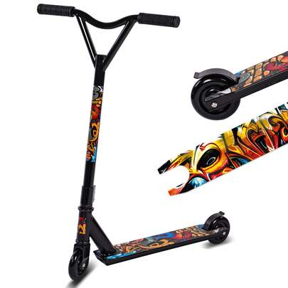 Stunt Scooter, Street Trick Scooter With 100mm PU Wheels ABEC-5 Bearings, Beginner Level Kick Scooter, Freestyle Stunt Scooter