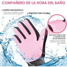 Guante Quita Pelo para Mascotas, Versión Mejorada 1 Par Doble Eficacia para Perros Gatos y Caballos, Perfecto para Mascotas Pelo Corto Largo, Guante Removedor de Pelos Suave Eficiente - rosa - Ver 4