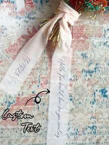 Customizable Butterfly Veil For Brides-To-Be - Elegant White Polyester Bridal Headpiece With Personalized Ribbon, Wedding Accessory, Bridesmaid Gift, Photography Prop, Bridal Shower Gift - Multicolor - View 3