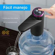 1 Pieza Dispensador De Agua PortáTil EléCtrico Recargable, Bomba De Agua EléCtrica Plegable AutomáTica Y De Varios Engranajes, Dispensador De Agua PortáTil Recargable Por Usb-C,Dispensador De Agua Con BateríA De Carga RáPida, Recargable Por Usb 100%, Luz Indicadora De Encendido AutomáTico, PláStico Y Liviano, Adecuado Para Varios TamañOs De Botellas De Agua De Vidrio, DiseñO ErgonóMico De Agua Potable, HigiéNico Y  , Material De Acero Inoxidable, PortáTil Y FáCil De Instalar. - Negro - Ver 4