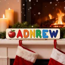 [New Font And New Pattern] Customized Puzzles, Customized Children's Educational Toys With Optional Bottom Plate Patterns, Support Customization Of 3-10 Letters And 1 Pattern, Suitable Birth Gifts, Christmas Gifts(With Stand) - Rainbow New Font With Stand - View 2