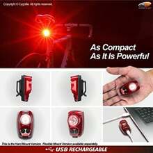 Cygolite Hotshot Pro - Mode de luz Trasera para Bicicleta de 200 y 150 lúmenes, Esti de Montaje Duro y Flexible, 6 Modos de Noche y día, velocidades de Flash sintonizables por el Usuario,(200 lúmenes [tipo de montaje duro]) - Tipo 2 - Ver 6