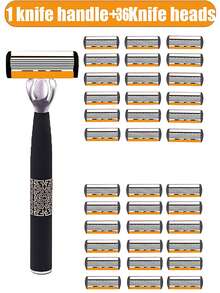 Men's Manual Safety Shaver, With 6 Layers Of Sharp Razor Blades For Smooth Shaving, An Ergonomic Manual Designed Shaving Tool That Provides An Instant Shaving Experience, Making You Feel Refreshed. It Is A Men's Shaving Tool That Is Easy To Clean, Easy To Install, Affordable And Durable.