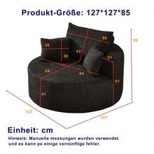 Chenille-Schaumstoff-Einzelsessel, keine Montage erforderlich, flauschiger moderner Schlafsessel für Wohnzimmer, Schlafzimmer, Lounge und Vorführraum