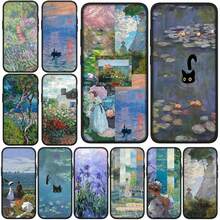 Claude Monet Cat Impressionism Waterlily compatible with Apple  15 16 Plus 13 11 12 Pro Max X XR ProMax 15+ 16Plus 16E Cover Case, Cover compatible with funda  17 pro max, funda  17 pro, funda  17, funda  16, funda  16 pro max, funda  15 - 10 - Ver 2