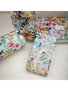 20/10/1張鬱金香花紋面紙，50*35cm (19.7in*13.78in)，適用於DIY手工藝，尤加利花紋面紙，復古宮殿游泳泉景禮品包裝紙，春季派對包裝紙 - 彩色 - 查看 5