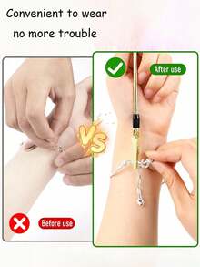 1PC Multicolor Bracelet Helper Tool,Bracelet Wearing Auxiliary Tool,Accessory Auxiliary Tools,Hand Bracelet Fasten Helper Alligator Clips For Joints For Women Jewelry Tools Fastening And Hooking Equipment For Jewelry Bracelet Necklace - Multicolor - View 4