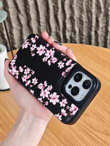 GALLAPLE Wallet - Style Mobile Phone Case Floral Pattern Phone Case With Pink Magnolia Design Slim Protective Cover, Fashion Accessory For Women, Phone Case Comes With A Magnetic Slot Holder, Making It More Convenient To Store ID Cards For IPhone 17Promax 17Air 17Pro 17 16Promax 16 15 14 13 12 Plus Pro S25Ultra 25 24 23 22 Plus Case - 黑色 - 查看 5