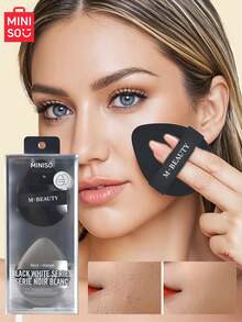 2pcs Classic Black & White Series Thick Double-Sided Air Cushion Makeup Sponge